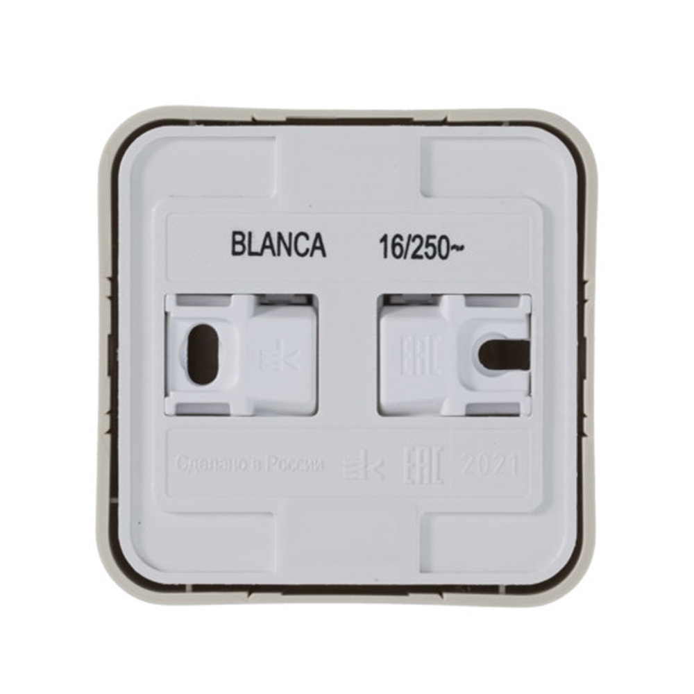 фото Розетка schneider electric blanca blnra000117 открытая установка бежевая без заземления