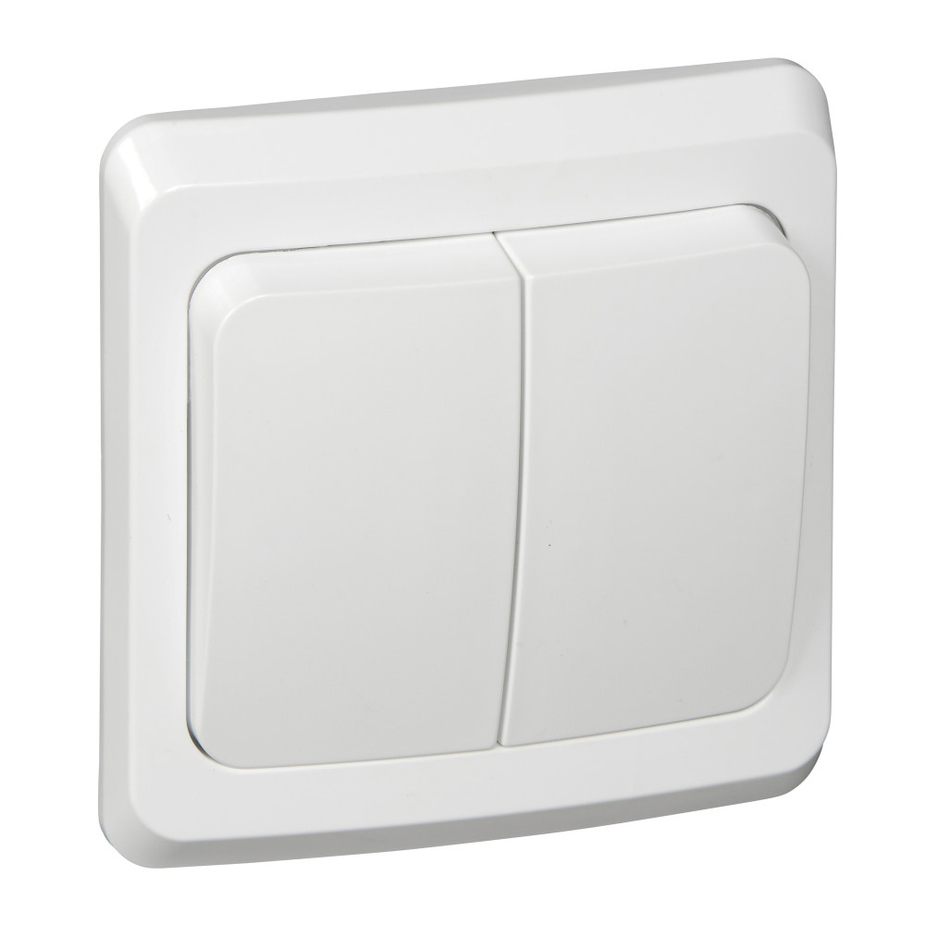 Выключатель с рамкой Systeme Electric Этюд BC10-006B двухклавишный ...