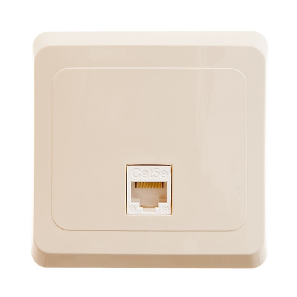 

Розетка компьютерная с рамкой Schneider Electric Этюд KOMC-001K скрытая установка бежевая IP20 один модуль RJ45 cat 5e, Бежевый