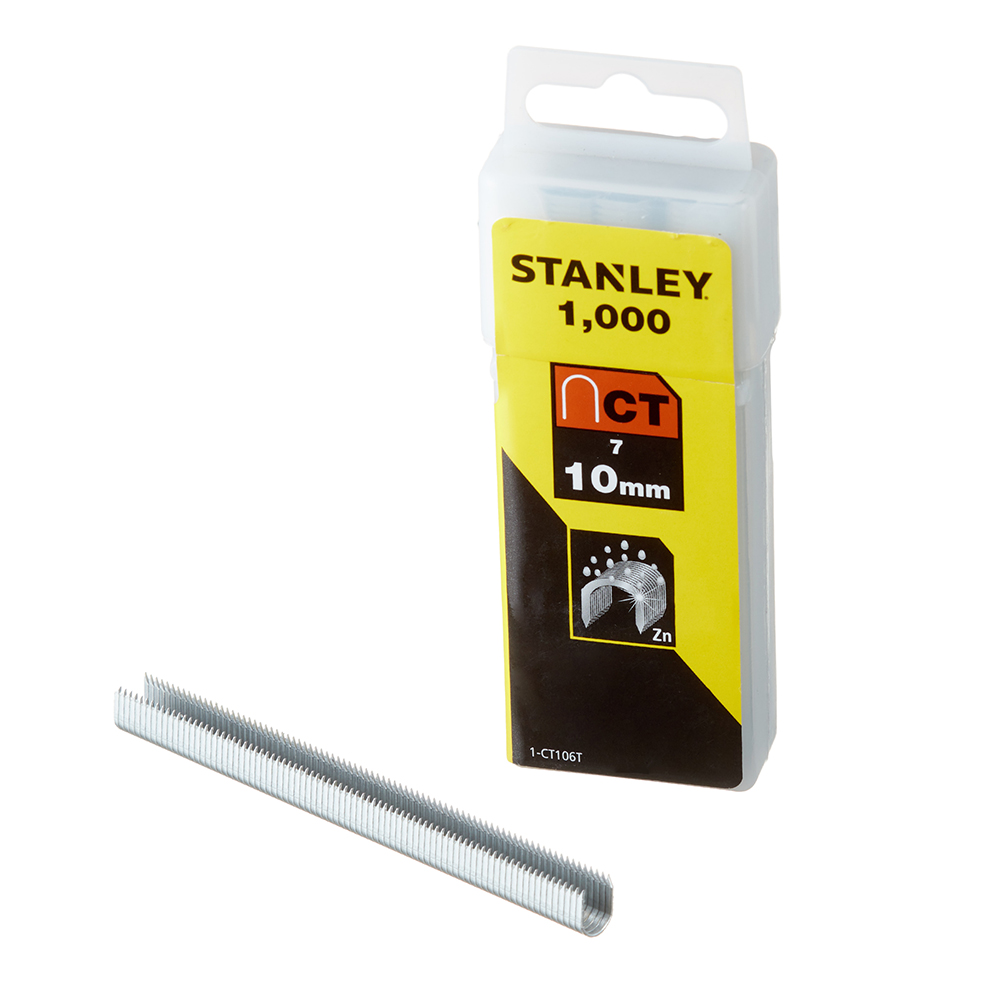 фото Скобы для степлера stanley (1-ct106t) тип ст 100 10 мм для кабеля (1000 шт.)
