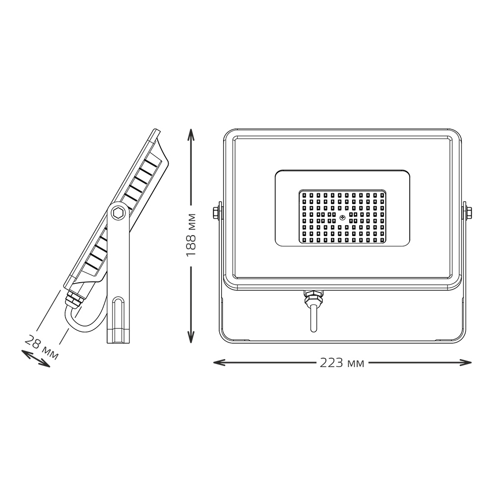 фото Прожектор светодиодный gauss qplus 50 вт 175-265 в ip65 6500к холодный белый свет плоский корпус