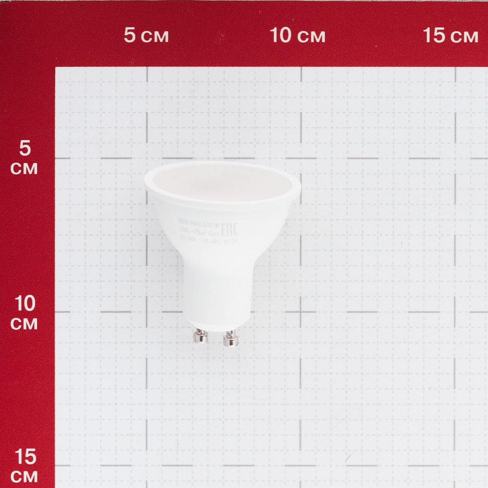 фото Лампа светодиодная hesler 5 вт gu10 рефлектор par16 2700к теплый свет 230 в