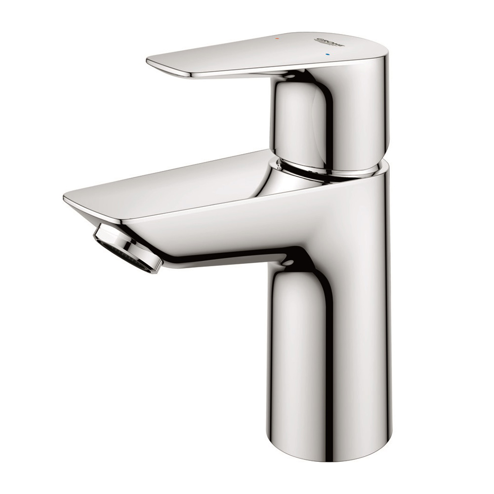 фото Смеситель для раковины с коротким изливом grohe start edge 23580001 однорычажный с донным клапаном хром