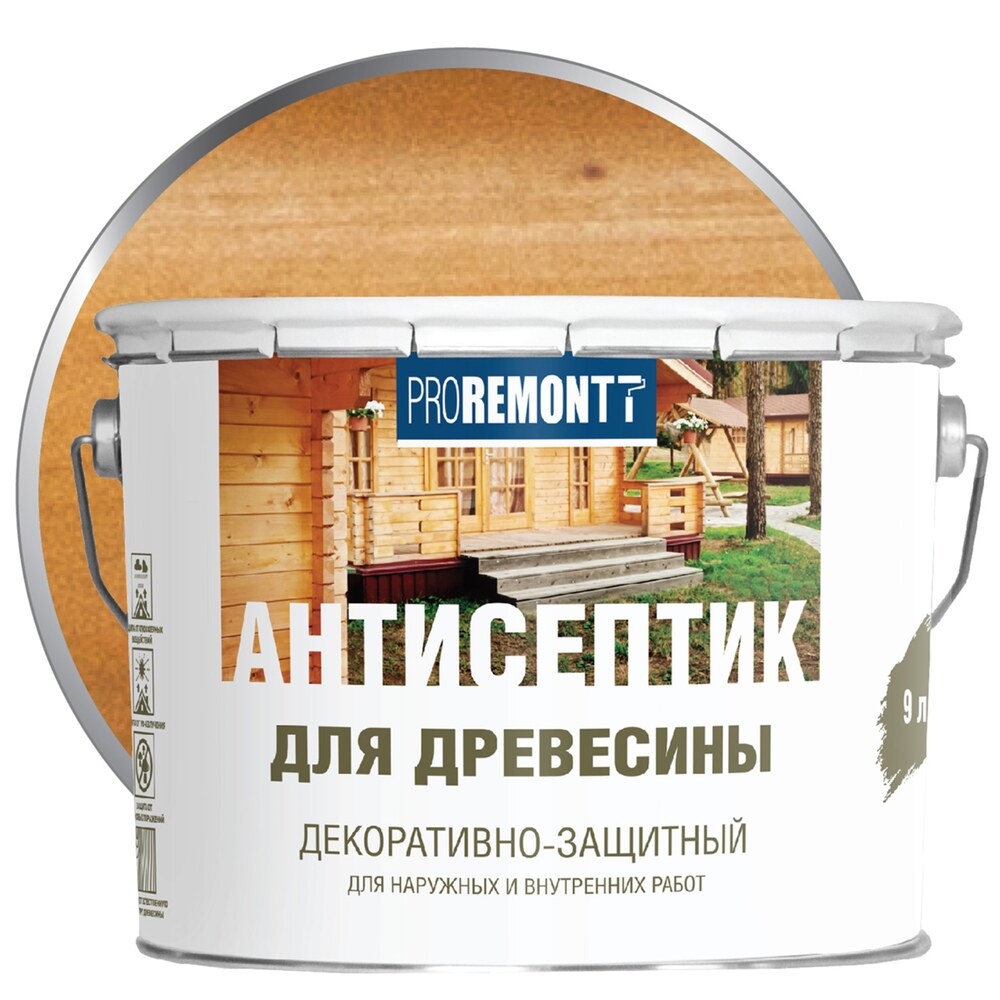 Антисептик декоративный Proremontt для дерева орех 9 л — купить в ...