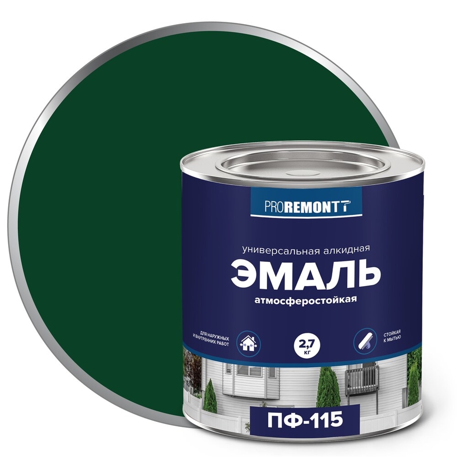  алкидная Proremontt ПФ-115 зеленая 2,7 кг —  в Петровиче в .