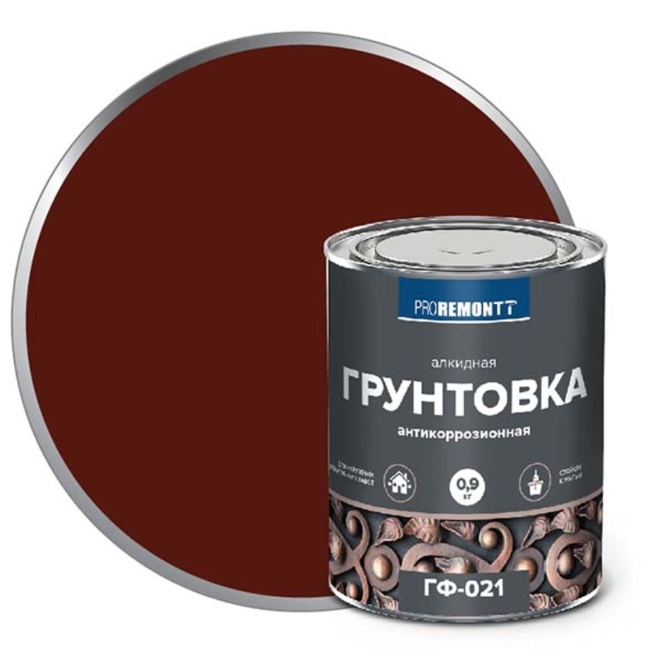0006596 Грунт ГФ-021 PROREMONTT красно-коричневый 0,9кг Л-С — купить в ...