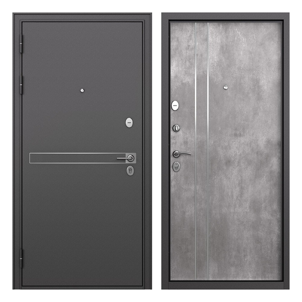 Дверь входная Mastino Раин левая букле графит - бетон 860х2050 мм входная дверь техно графит зеркало бетон темный 860х2050 мм
