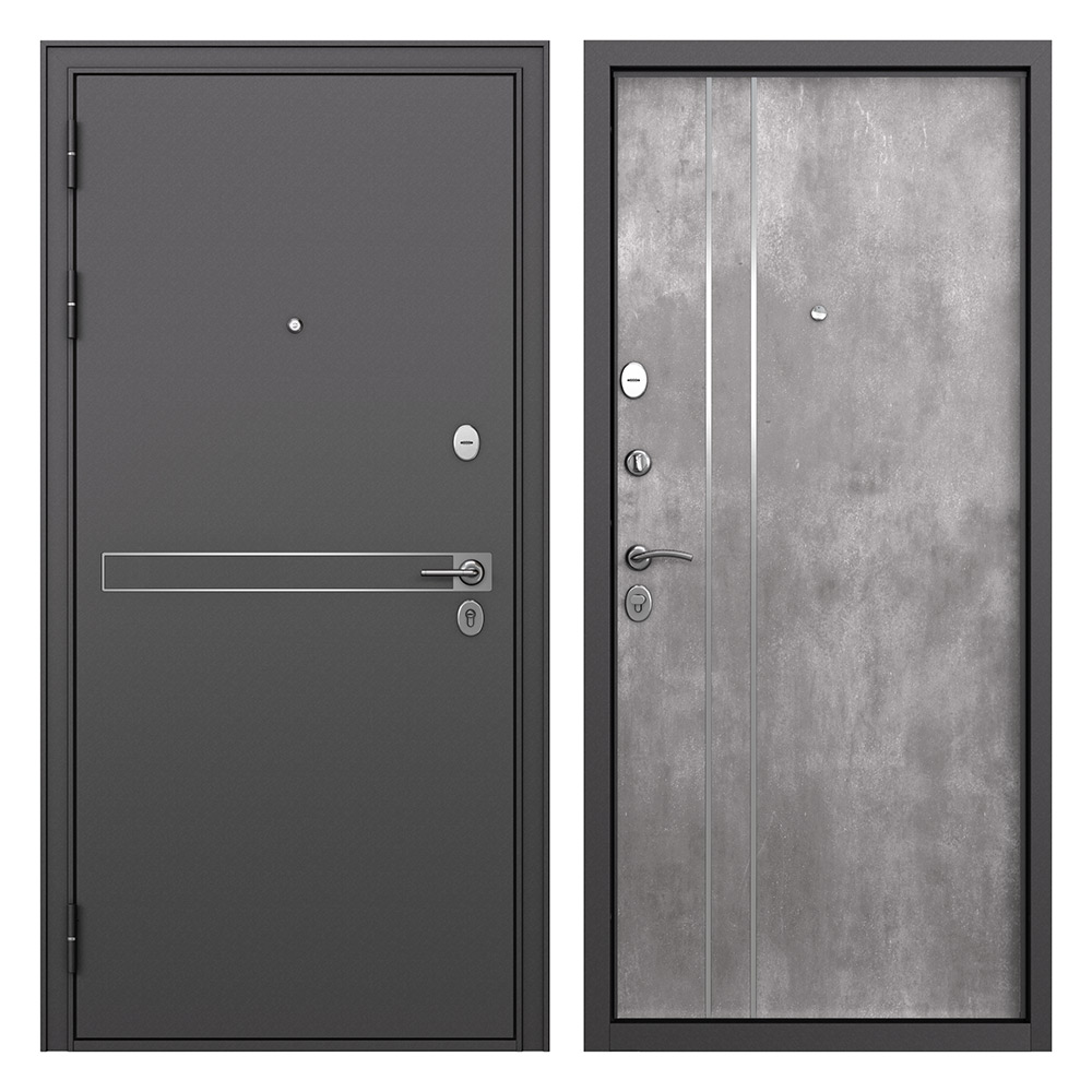 Дверь входная Mastino Раин левая букле графит - бетон 960х2050 мм дверь входная титан 5с графит бетон снежный 2050х860х75мм левая
