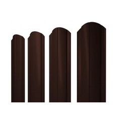 Евроштакетник двухсторонний полукруглый 0,45 мм 130x1800 мм коричневый шоколад RAL 8017