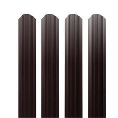 Евроштакетник двухсторонний М-образный 0,4 мм 76х1500 мм коричневый шоколад RAL 8017