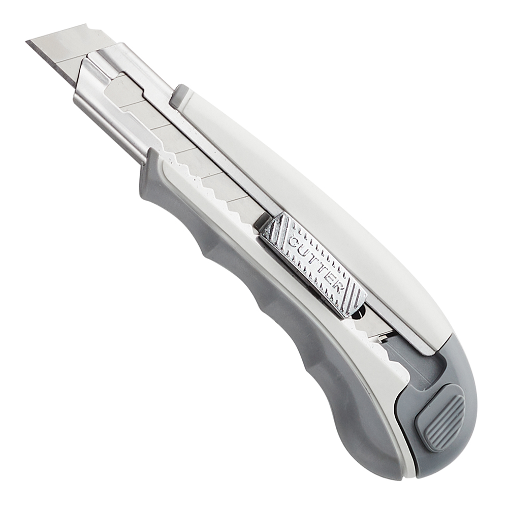 Нож строительный КМ 18 мм с ломающимся лезвием пластиковый корпус нож строительный olfa 18 мм с ломающимся лезвием двухкомпонентный корпус с трещоточным фиксатором