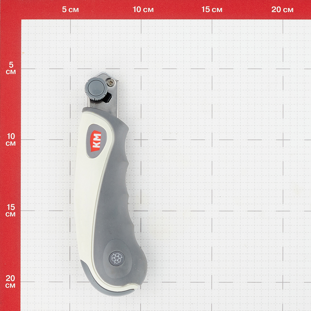 фото Нож строительный км 18 мм с ломающимся лезвием пластиковый корпус
