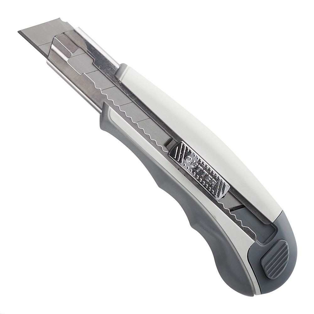 Нож строительный КМ 25 мм с ломающимся лезвием пластиковый корпус нож строительный hesler 18 мм с ломающимся лезвием пластиковый корпус