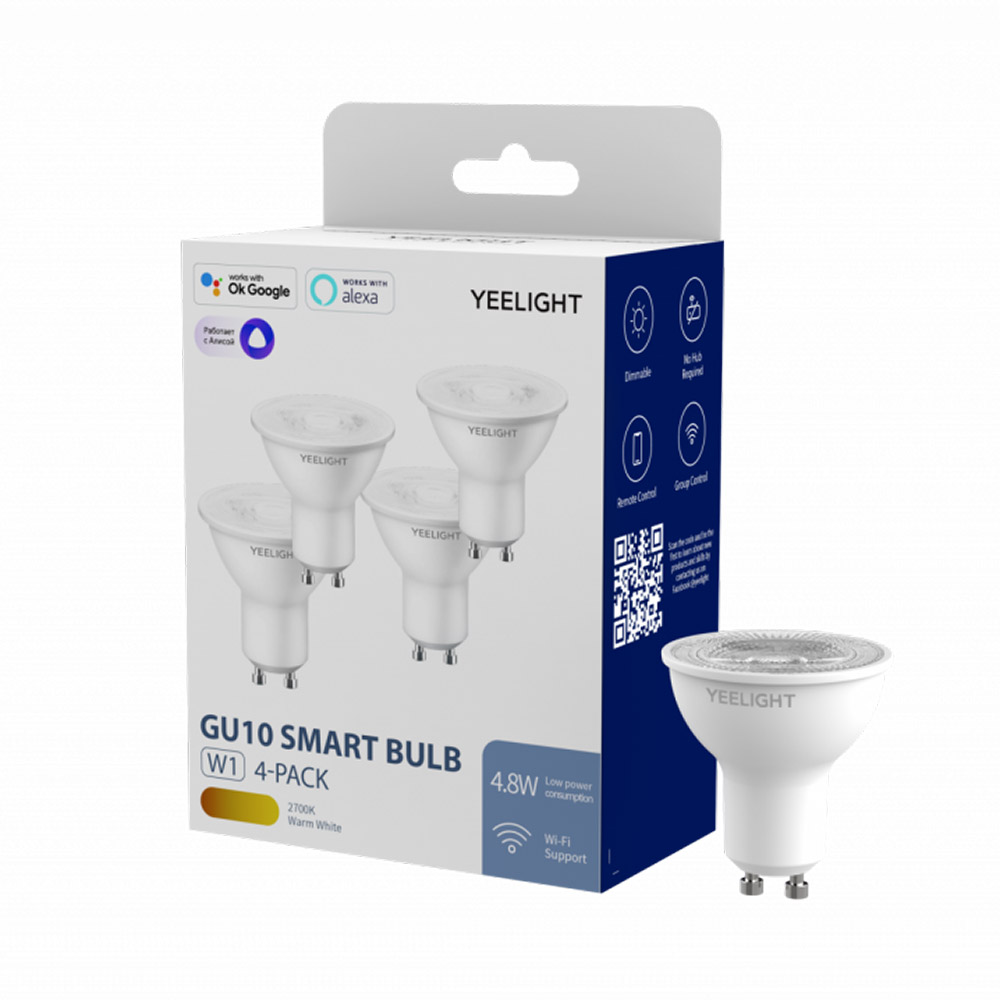 фото Лампа светодиодная 4,8 вт 350 лм 2700к ip50 yeelight smart home (ygyc0120001wteu)