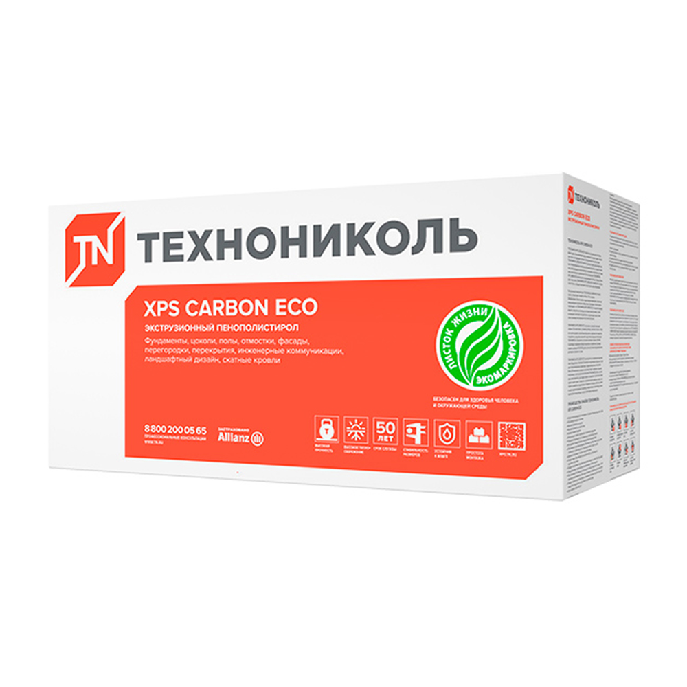 фото Экструдированный пенополистирол технониколь carbon eco sp шведская плита 100х580х2360 мм