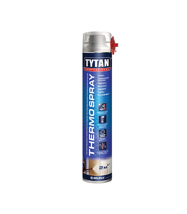 Утеплитель напыляемый полиуретановый Tytan Professional Thermospray профессиональный 870 мл утеплитель напыляемый полиуретановый tytan thermospray 2k pro 20 двухкомпонентный 23 кв м