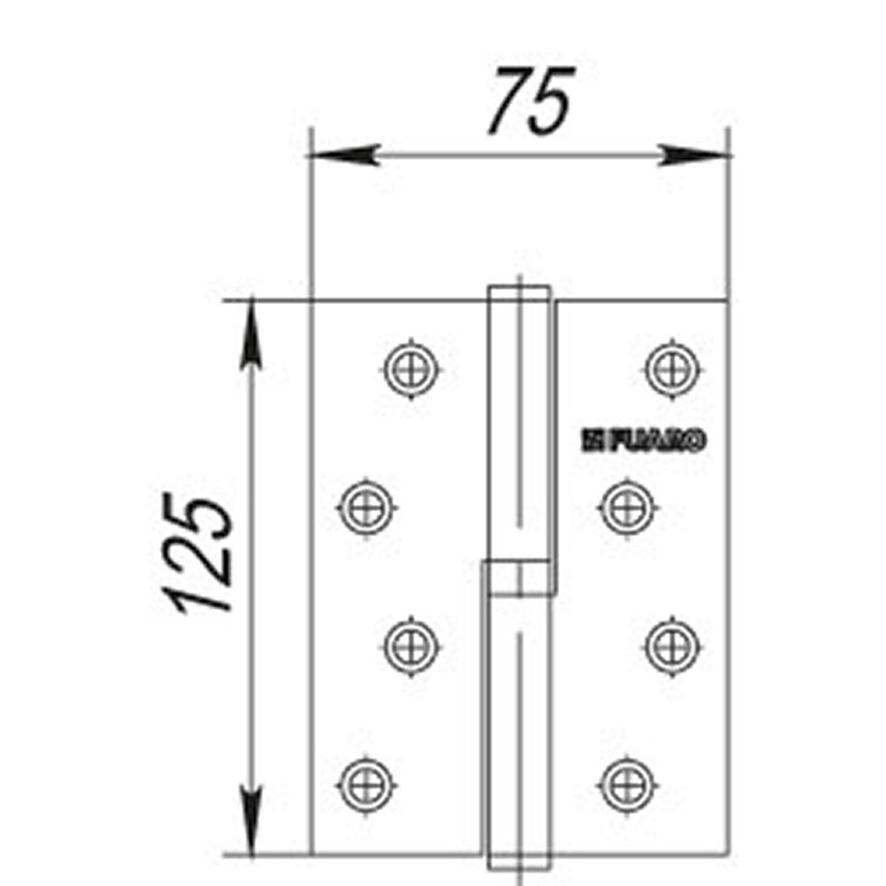 Петля Fuaro карточная правая разъемная 125х75 мм бронза Вид№2