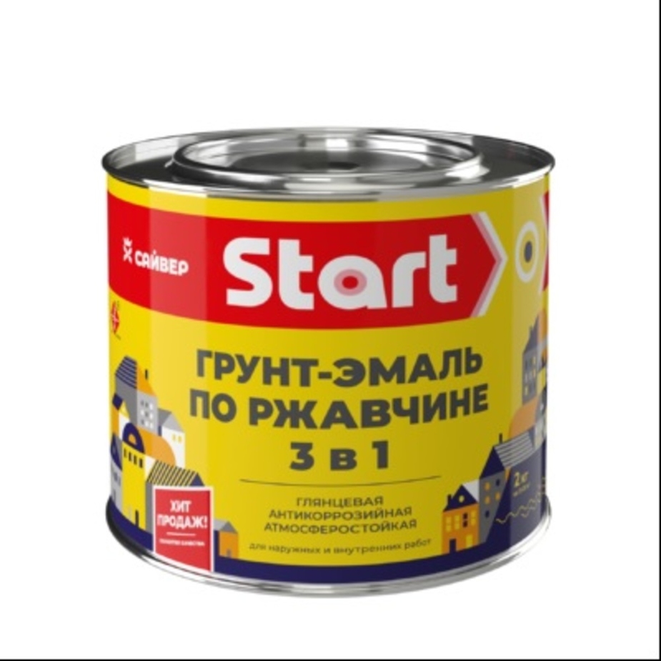 Грунт-эмаль по ржавчине Start 3в1 ярко-зеленая 1,8 кг — купить в ...
