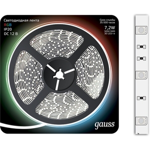 Лента светодиодная Gauss LED 7,2 Вт 12 В RGB 5 м (5050-SMdDC) — купить ...