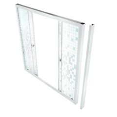 Дверь-шторка для ванны 4 секции 2 двери 150 см стекло мозаика (DP59)