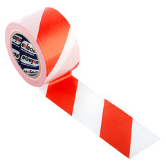 Лента сигнальная Unibob красно-белые полоски 70 мм 150 м
