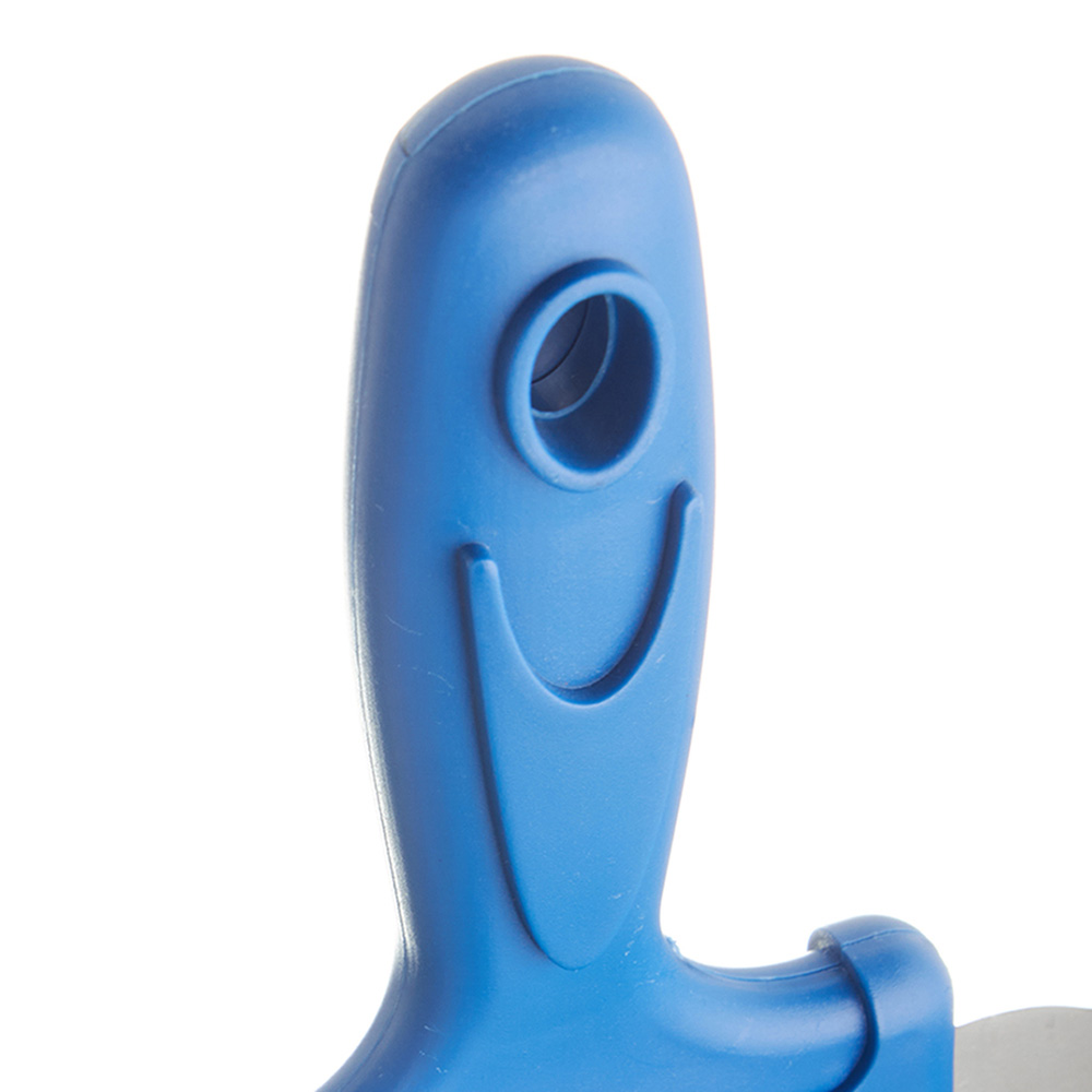 фото Шпатель для клея зубчатый дельта 180 мм в2 нержавеющая сталь синий с пластиковой ручкой delta
