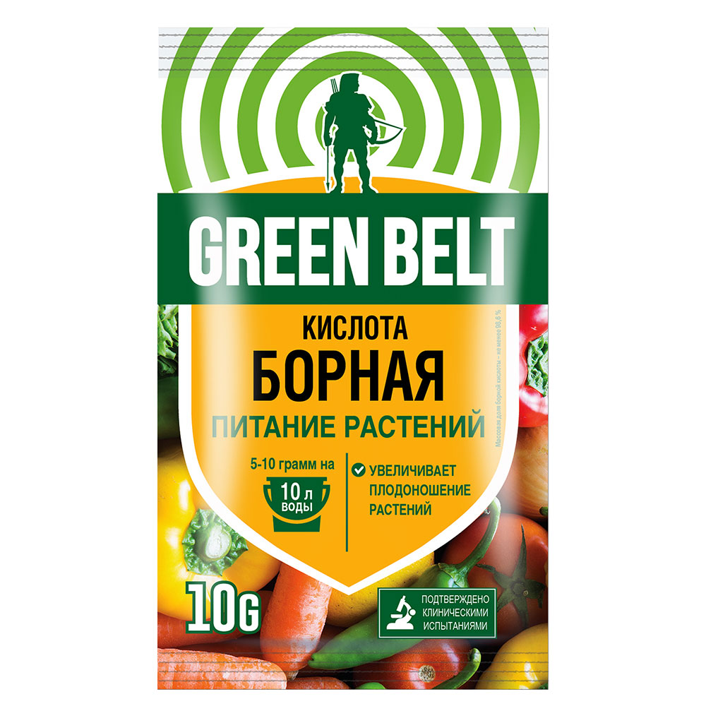 Удобрение борная кислота Green Belt 10 г борная кислота green belt 4 упаковки по 10 гр