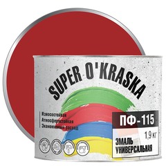 0006807 Эмаль ПФ-115 super okraska Красный 1,9кг