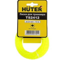 Леска для триммера Huter (TS2412) витой квадрат 2,4 мм x 12 м желтая