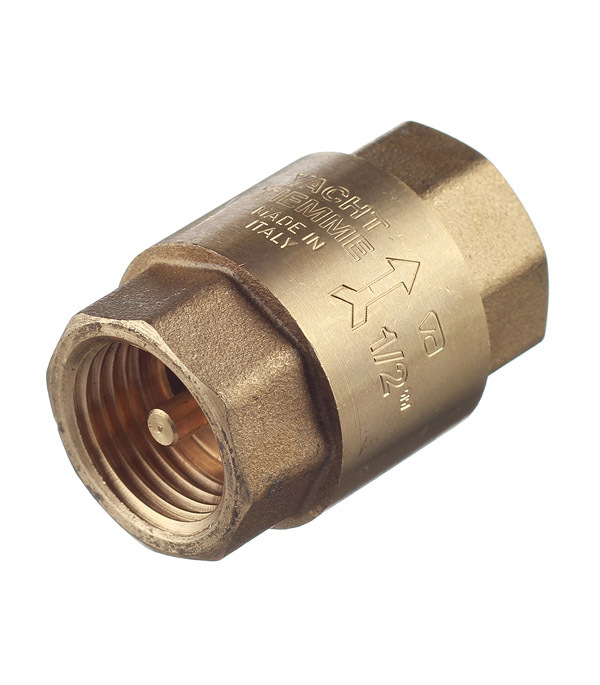 

Клапан обратный Tiemme 1/2 ВР(г) x 1/2 ВР(г) латунный золотник