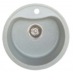 Мойка для кухни Novell Лира 428х428х180 мм врезная круглая без крыла искусственный камень серый