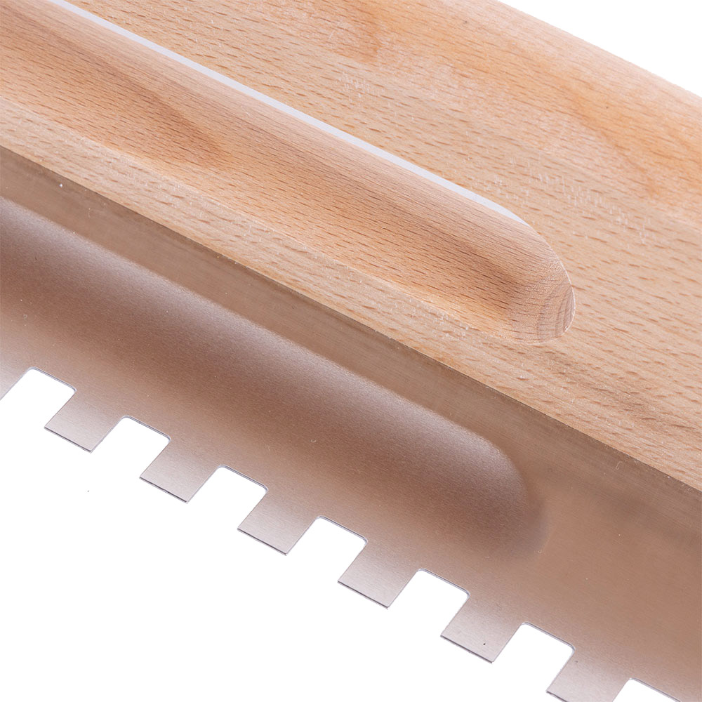 фото Гладилка зубчатая wenzo (777233) 480х130 мм зуб 10х10 мм для клея с деревянной ручкой