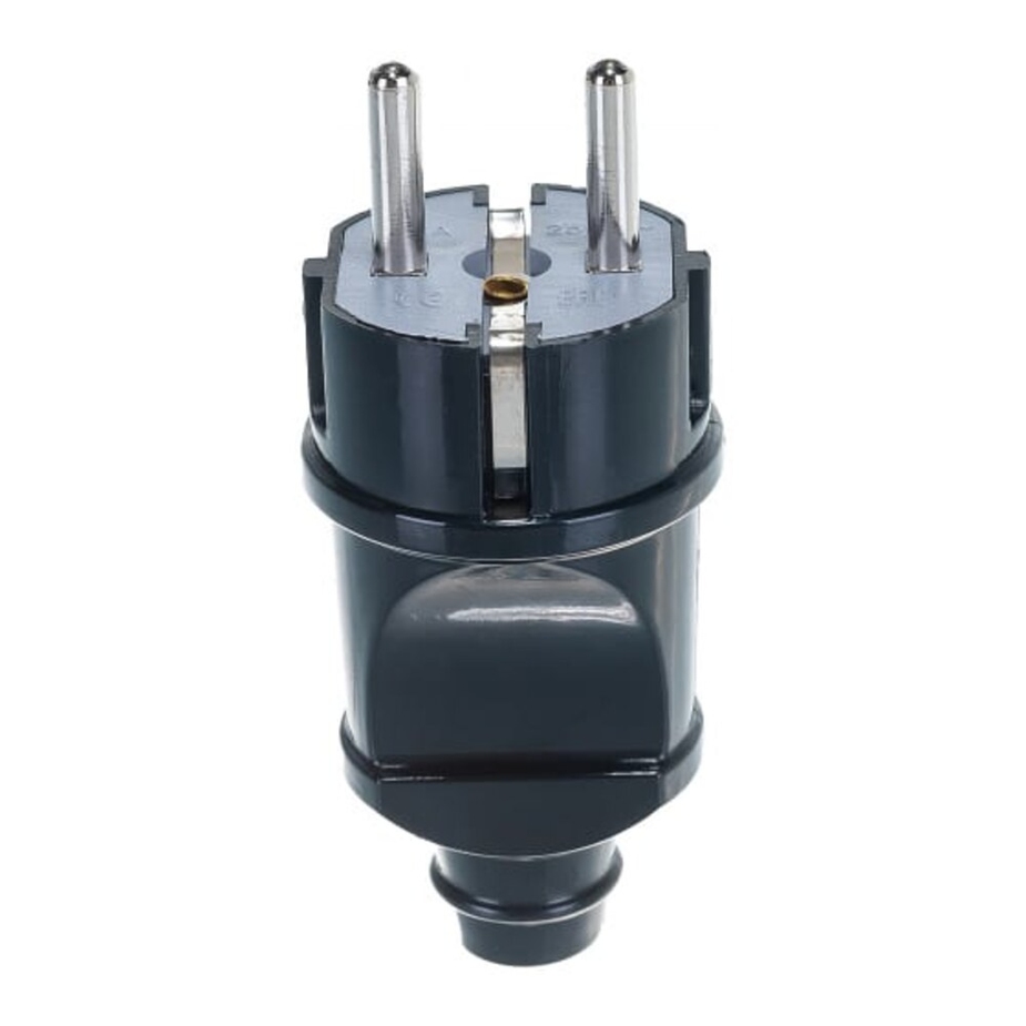 Вилка бытовая UNIVersal прямая с заземлением 16 А 220 В IP20 черная ...