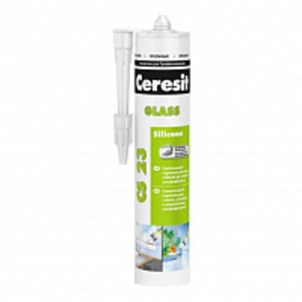  силиконовый Ceresit CS23 для окон и стекол прозрачный 280 мл .
