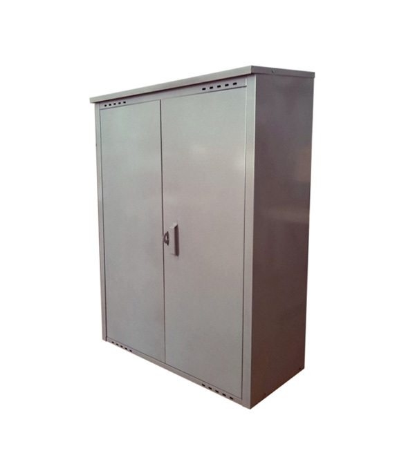 Шкаф двойной для газовых баллонов шкаф для газовых баллонов металл завод 27л на 2 шт серый