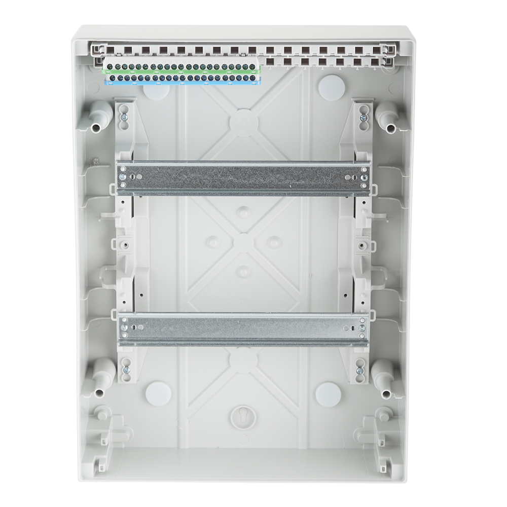 фото Щит распределительный навесной abb mistral65 пластиковый ip65 435х320х155 мм 24 модуля с клеммами