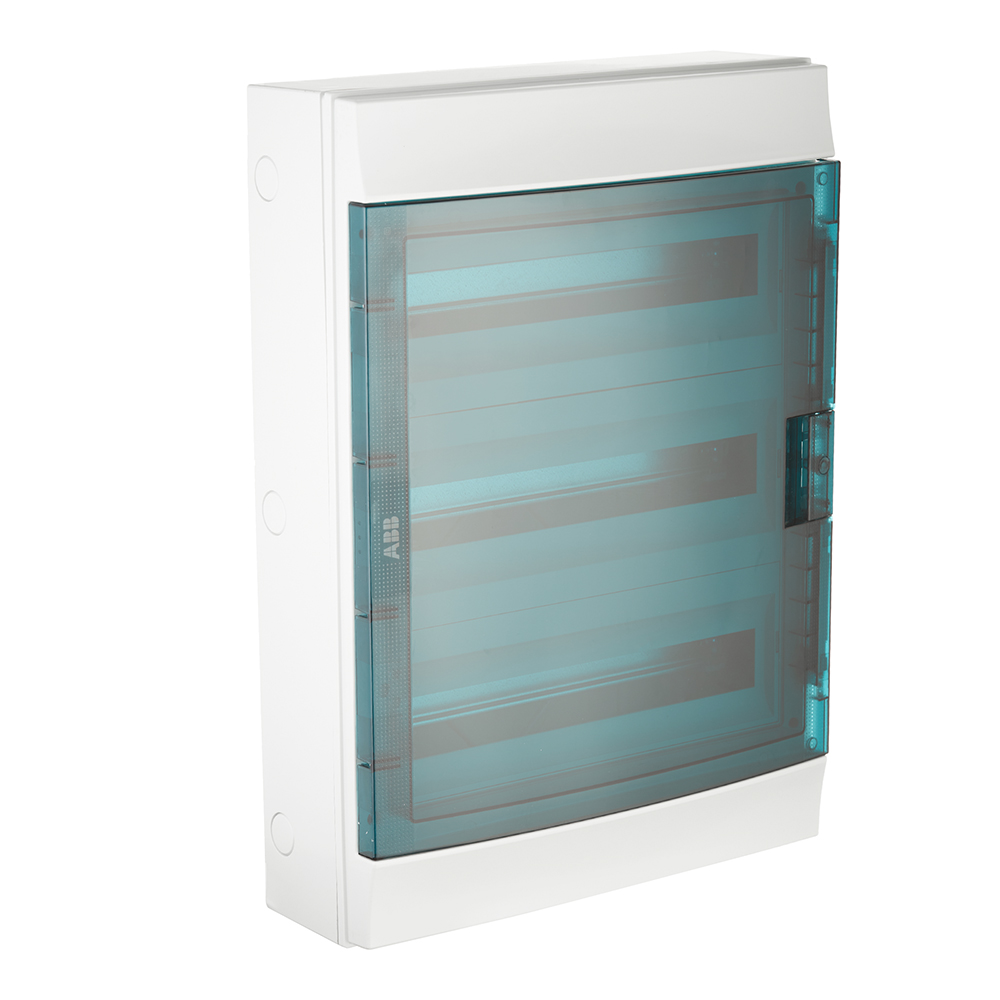 

Щит распределительный навесной ABB Mistral65 пластиковый IP65 600х430х155 мм 54 модуля прозрачная дверь