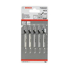 Пилки для лобзика Bosch T101AO HCS (2608630031) по дереву L56 мм чистый рез (5 шт.)