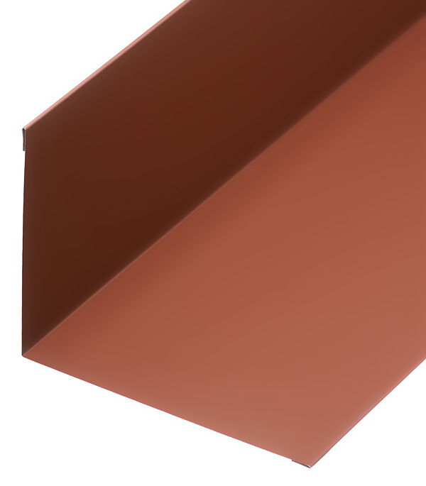 фото Планка примыкания для металлочерепицы 130х160 мм 2 м коричневая ral 8017