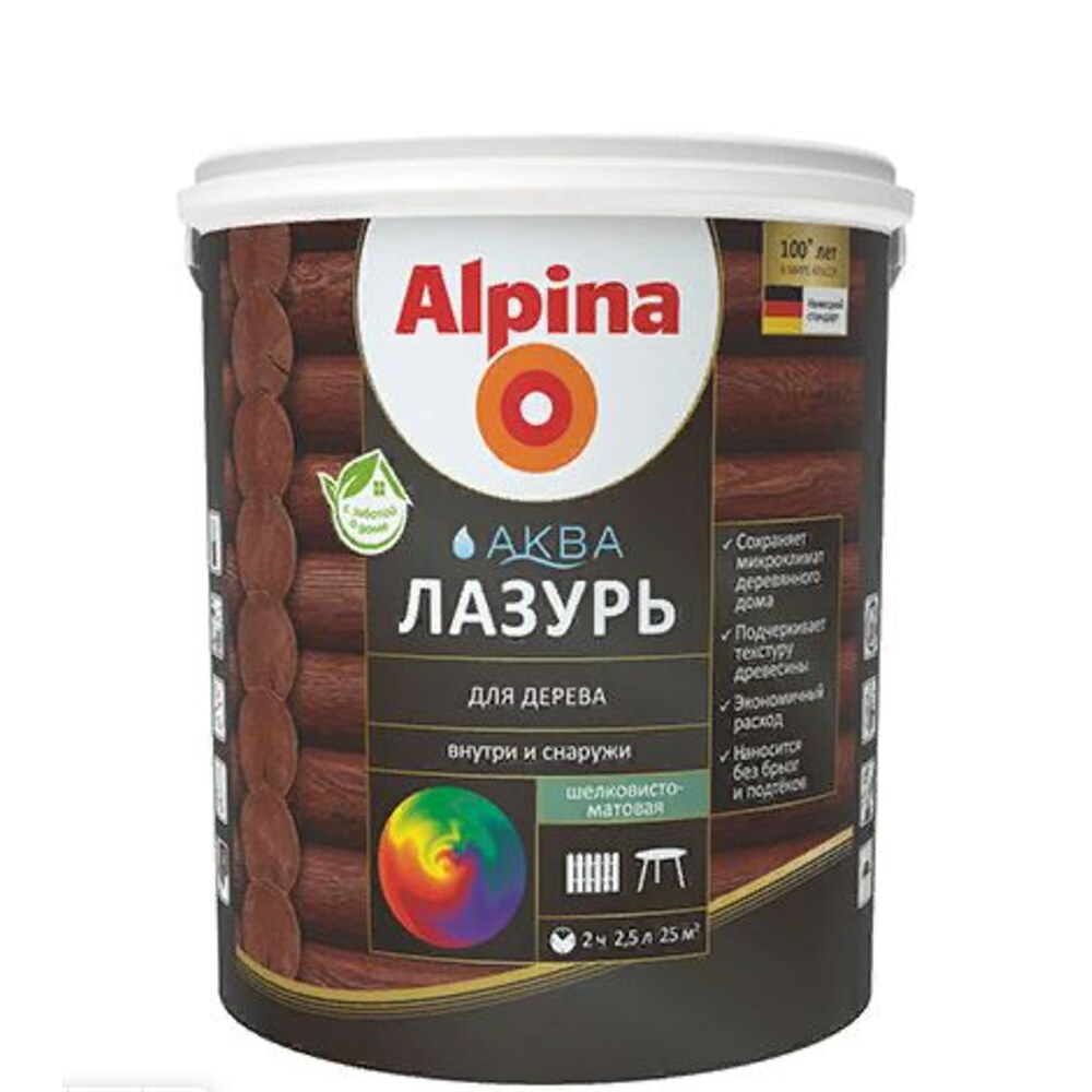 Альпина Аква Лазурь для дерева 0,75 л лиственница 912164 — купить в ...