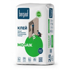 Клей для мрамора и мозаики Bergauf Mosaik белый 25 кг