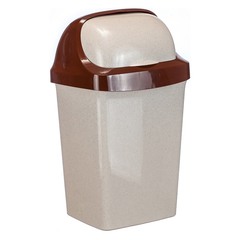 Контейнер для мусора Idea Ролл Топ 9 л бежевый мрамор (М2465/14)