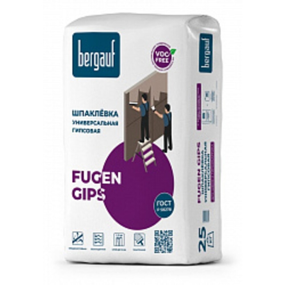 Шпаклевка гипсовая Bergauf Fugen Gips универсальная 25 кг — купить в ...