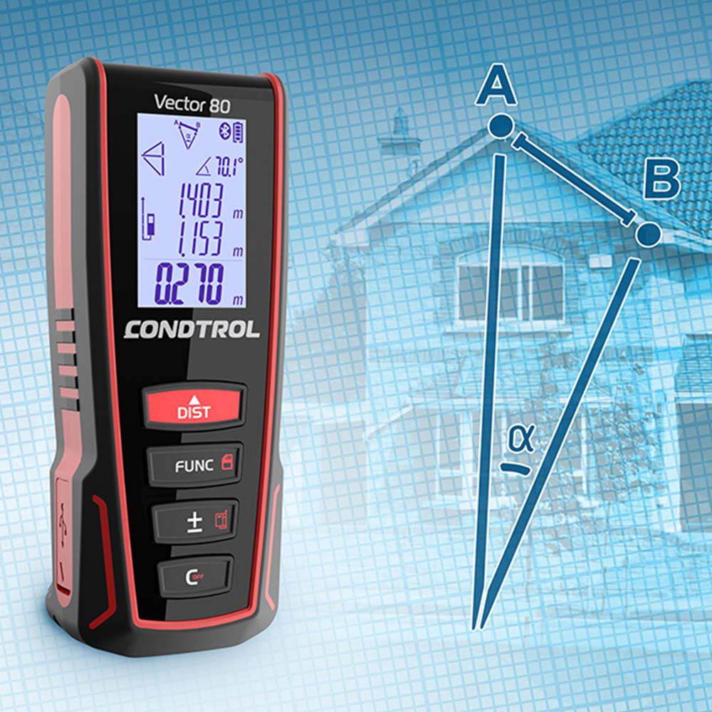 фото Дальномер лазерный condtrol vector 80 (1-4-099) 80 м bluetooth