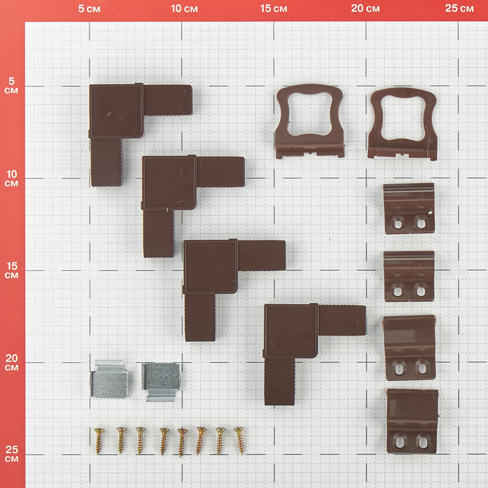 Комплект креплений для москитной сетки коричневый Вид№2