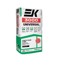 Клей для плитки и керамогранита ЕК 3000 Universal универсальный 25 кг