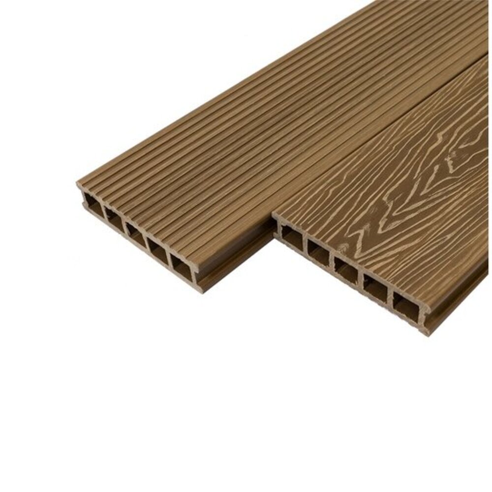 Доска террасная RusDecking Tehno Crown 3D 32х165х3000 мм ДПК орех ...