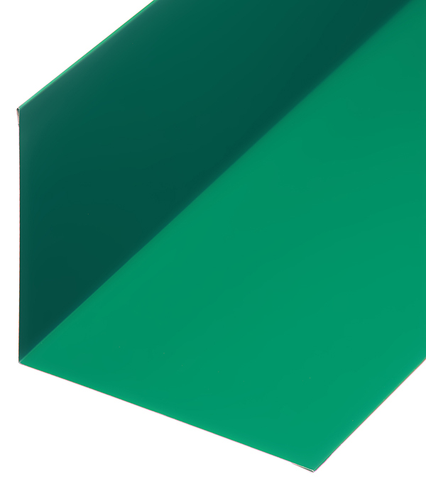 Планка примыкания для металлочерепицы 130х160 мм 2 м зеленая RAL 6005 планка примыкания верхняя с полиэстеровым покрытием 2 м цвет коричневый
