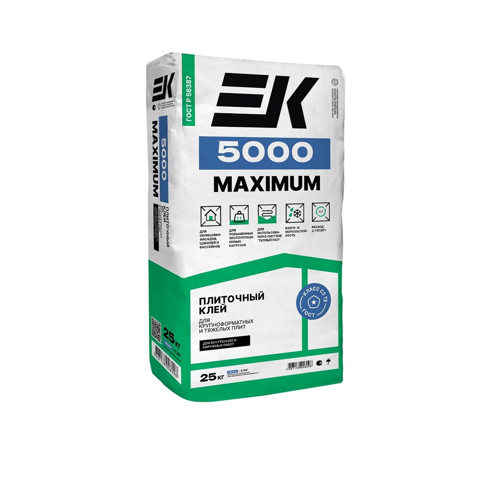 Клей для плитки ЕК- 5000 25 кг Maximum — купить в Петровиче в Санкт ...