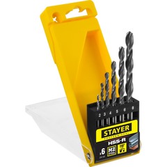 Набор сверл по металлу Stayer Profi 2-8 мм сталь М2 (6 шт)